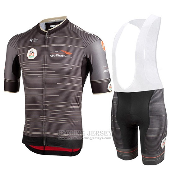 2019 Cycling Jersey Castelli Uae Tour Gray Short Sleeve and Overalls